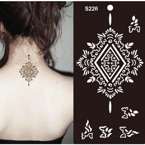 12pcs Different Temporary Tattoo Stencil Henna Tatoo Paste Template Body Painting Art