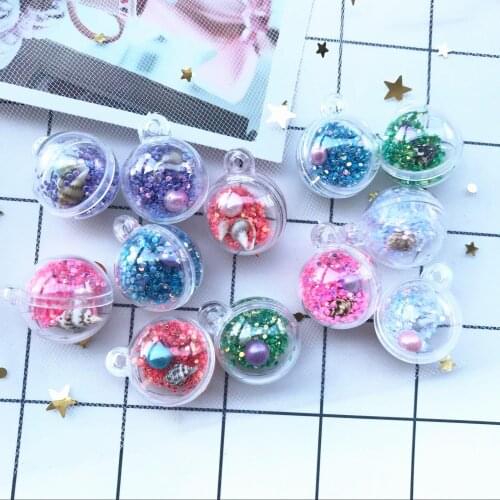 22mm Plastic Ocean ball charms necklace pendant keychain charms for Christmas DIY decoration