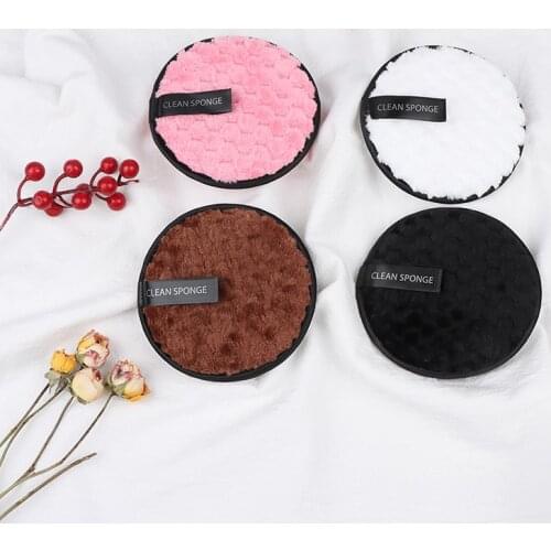 4 Pcs Microfiber Cloth Pads Facial Makeup Remover Puff Cotton Double layer Face Cleansing Towel Reusable Nail Art Cleaning Wipe