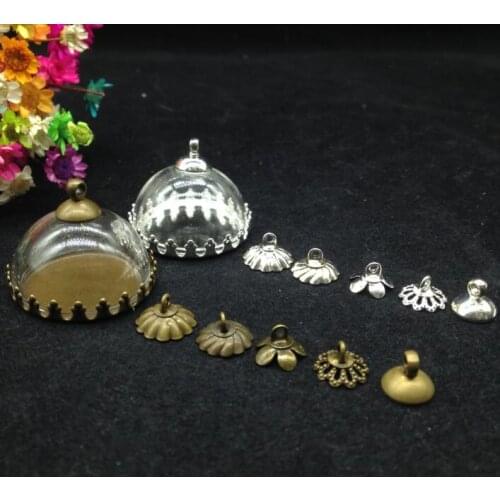 5ets/lot25mm half round glass globe bubble glass Hemisphere Cover dome bottle vial pendant handmade jewelry findings charms
