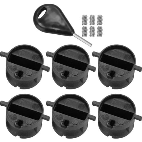 6PCS Surfboard Tail Rudder Slot For FCS Style Fin Plugs G5 Leash Plugs Box With Screws Key Wrench Surfboard Tail Functional