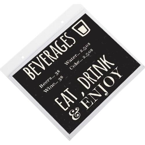 A5 Flip Menu Pocket Clear Vinyl Tag Sleeve Label Cover Pvc Pouch Envelope Sheet Frame Card Protector Sign Holder