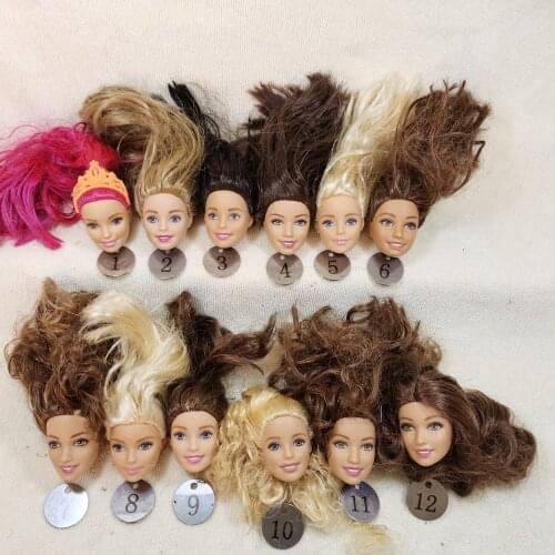 B20-29 Original Foreign Trade Classic Beauty Doll Head 1/6 OOAK NUDE Doll Head Mussed Hair for DIY Soft PVC Head 90%NEW B