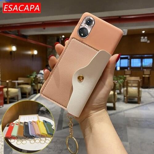 Wallet Card Holder Filp Cover For Huawei Honor 50 Pro Candy Colors Soft Silicone Phone Case For Honor 50 SE JLH-AN00 NTH-AN00