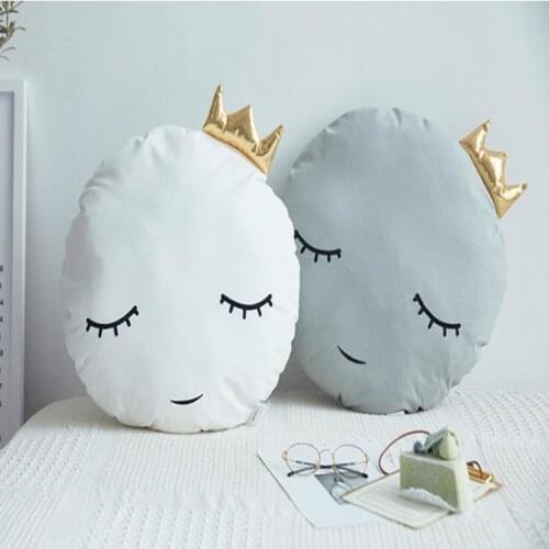 Baby Pillow Newborn 100% Cotton Cartoon Round Smile Pillow Doll Toy Kids Sleeping Cushion Girl Birthday Gift Baby Room Decor