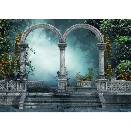 Arch Door Forest Photography Backdrop for Photo Shoot Props Children Kids Vinyl Cloth Photographic Background Photo Studio