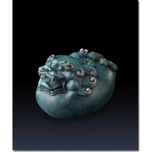 GOOD 2021 bless family home Shop business Exorcise evil spirits GOOD LUCK FENG SHUI brass lightning Female PI XIU statue