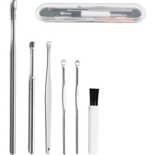 1/6Pcs Stainless Steel Earpick Wax Remover Curette Ear Pick Cleaner Ear Wax Pickers Ear Cleaner Spoon Care Ear Clean Tool