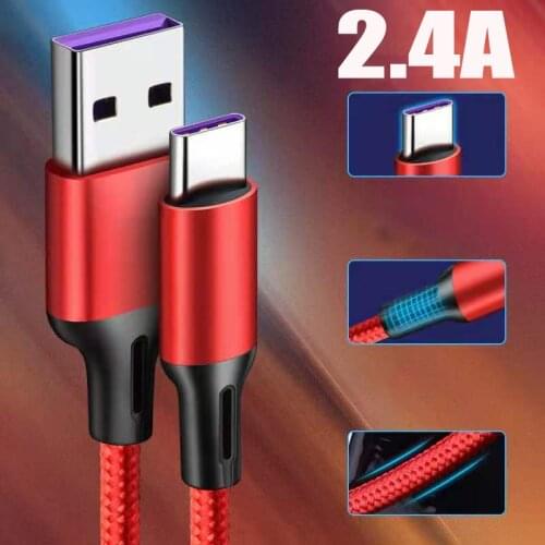 USB Type C Cable for Samsung S10 S9 S8 Fast Charge Typec Mobile Phone Charging Wire USB C Cable for Xiaomi mi 9 8 7 Redmi note 7