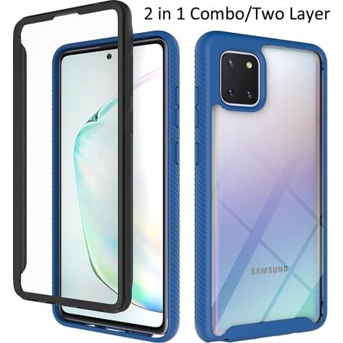 Combo Drop resistance Rugged Case For Samsung Galaxy Note 10 Lite Defender Armor Shield Anti-Skid Crystal Clear Cover