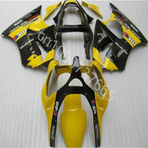 Yellow black Motocle Fairing Kit Bodywork for Kawasaki Ninja ZX6R 00 01 02 Ninja ZX6R 2000-2002Ninja ZX6R00-02 Fairing
