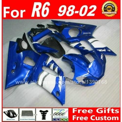 High quality ABS Fairings kit for YAMAHA YZF R6 98 99 00 01 02 plastic parts yzfr6 fairing kits 1998 1999 2000 2001 2002 V6S2