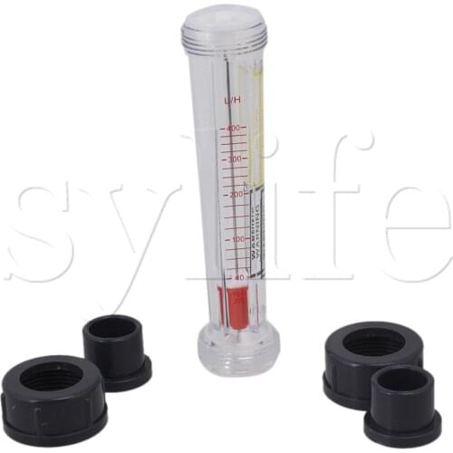 15mm Connector 40-400L/H Pipeline Water Liquid Flow Meter Flowmeter Grey Clear