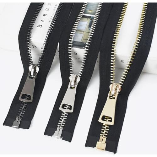 1/2pcs Open-End Metal Zipper 10# 70/80/90cm Auto Lock Open End Zippers Zips for Sewing Down Coat Garments Zip Accessories Tools
