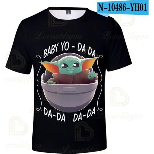 Little Boy Girl Cute Baby Yoda T Shirt Kid O-neck Short Sleeve The MandaloreT-Shirt Children Clothes Cartoon Tshirts