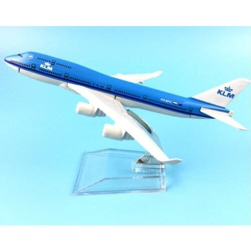 Plane model Boeing747 KLM Royal Dutch Airlines aircraft B747 Metal simulation airplane model for kids toys Christmas gift