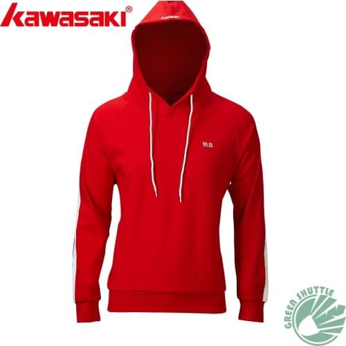 2021 New Genuine Kawasaki Badminton Shirt for Couples Dress Breathable Hooded fleece T-Shirt LT-R1412 R2412