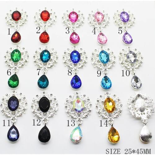 New Mix Color Cheap Pendant Metal Buttons 10Pcs/Lot 25*45mm Brooch Buttons Get TogetherRed wine Candle Party Decoration