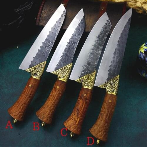 Butcher knife hand-forged small knife bone broaching knife fish knife Longquan ghost hand-made kitchen knife sharp chef knife