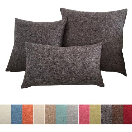 Solid Pure Color Sofa Throw Pillows Cover Cotton Linen Pillow Case Modern Nordic Fashion Pillow Cushions Cover Living room Decor