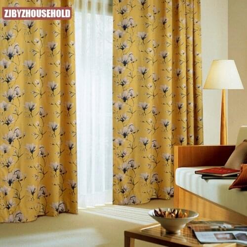 Simple and Modern Curtains for Living Dining Room Bedroom American Pastoral Magnolia PatternCotton Linen Digitalprinting Curtain