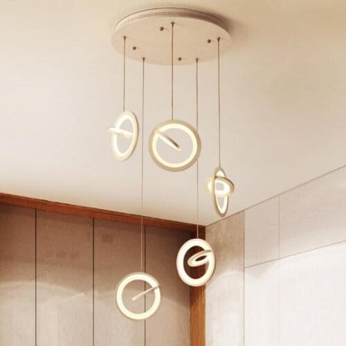 Nordic style chandelier creative personality lamp living room lamp simple postmodern staircase chandelier led restaurant LED