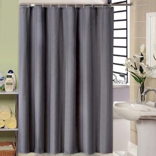 Dark grey shower curtain hotel waterproof shower curtain thick polyester fabric shower curtain with plastic hook SK-5