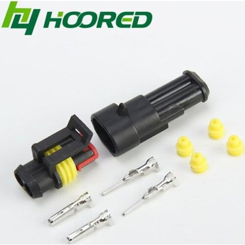 Universal 2P Waterproof plug 1.5 terminal connector for auto car socket outlet pressure line with Nylon material fireproof