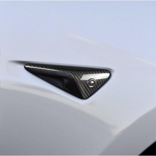 Carbon Fiber Exterior Decoration Fender Pannel Sticker for Tesla Model 3 2018-2019 2pcs Stylish Car Decals Accessories