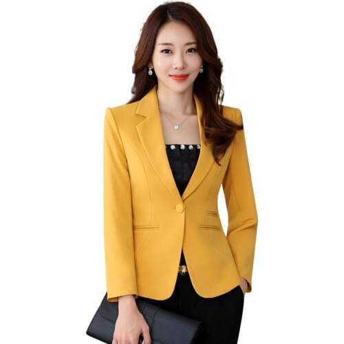 Womens jacket 2020 spring and autumn models new fashion slim temperament office ladies OL uniforms solid color jacket