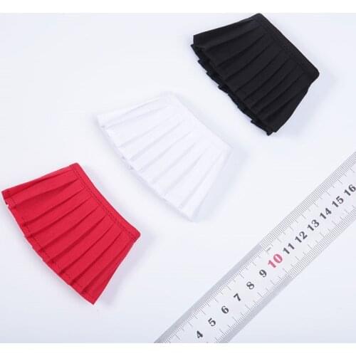 1/6 scale Female White/Black/Red Skirt Student Short Skirt Figure Clothes Female Pleated Skirt for 12 inches Action Figures