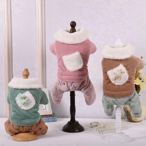 New Dog Pet Warm Coat Jacket Cat Puppy Jumpsuit Hoodie Cartoon Design Winter Warm Clothes Apparel 6 Sizes