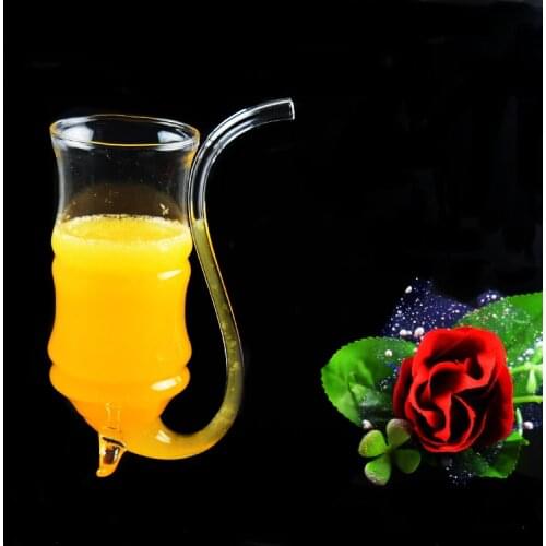 1PC New Crystal Night Big Size Wine Glass With Build-in Straw Devil Drinking Cup JY 1184