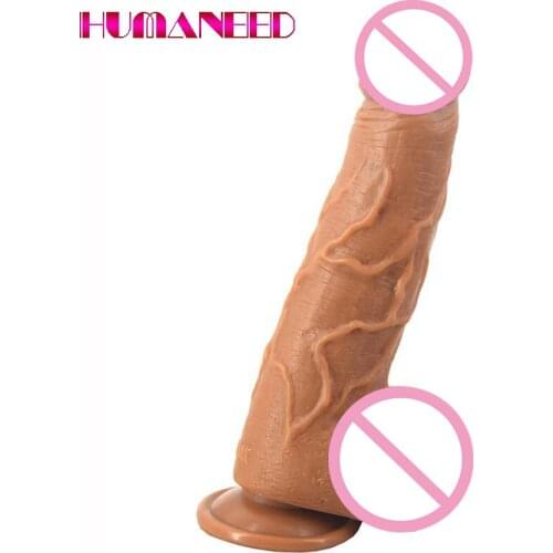 25.3*5.7cm Thick Flesh Huge Dildo Women Long Dick with Suction Cup Realistic Large Cock Erotic Penis Big Dong Sex Toy for Couple