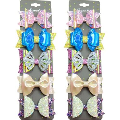 5PCS/Card Lovely Diff Style Butterfly Bow Creativity Hairpins For Baby Girls Clip Pins Barrette Scrunchy Kids Hair Accessories