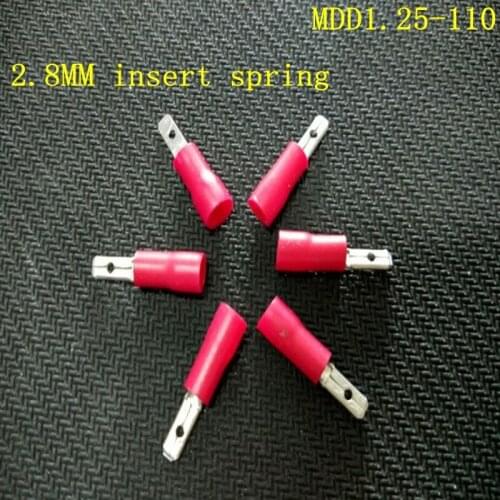 50pcs/lot MDD1.25-110 male head insert 2.8MM pre insulated terminal cold pressing terminal