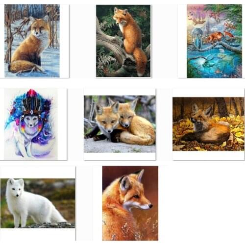 Diamond painting,5d diy, kit, full, cross stitch,square, diamond mosaic,fox,diamond embroidery NEW