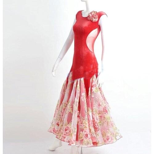 Ballroom dress standard dance dresses dance wear woman spanish dance costumes flamenco costumes waltz dress for kids velvet