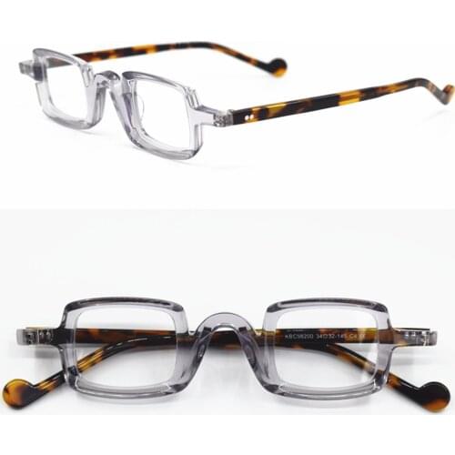 2020 High Quality Vintage Small Rectangle Eyeglass Frames Acetate Full Rim Men Women clear lenses Optical Prescription Eyeglass