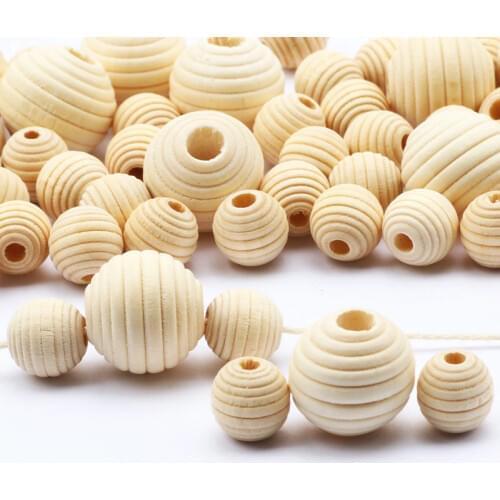 10/30pcs Natural Wooden Round Thread Loose Beads For Jewelry Making Childrens toys Accessories Diy Pacifier Chain Safety