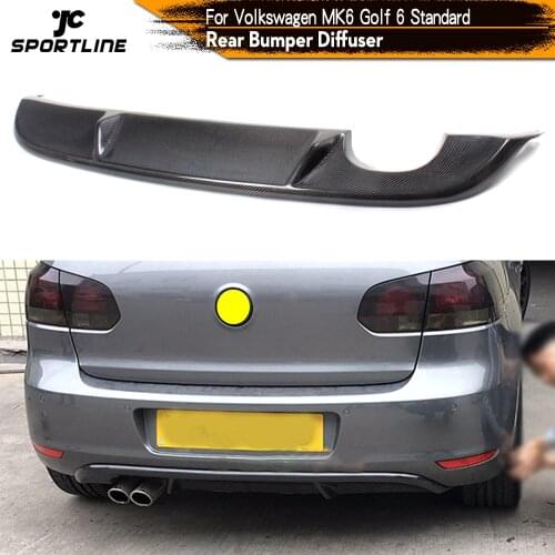 Carbon Fiber / FRP Black Rear Bumper Diffuser Lip Spoiler for Volkswagen VW Golf 6 VI MK6 Standard Bumper 2010 - 2013