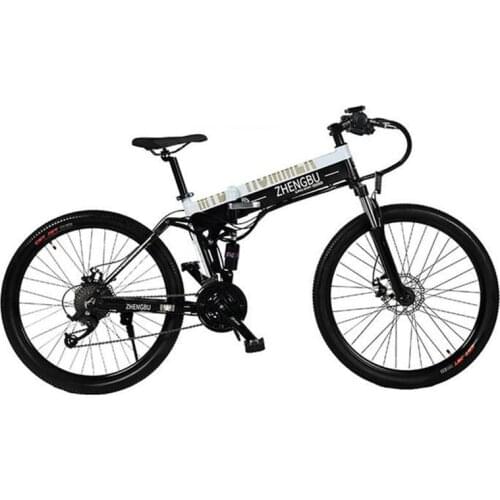 Electric Bicycle 48V 240W Two Wheels Electric Bicycles Off Road Folding Electric Mountain Scooter Double Suspension/Brake System