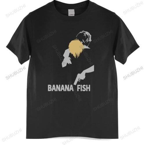 Men o-neck tshirt fashion t-shirt black new Mens Sa Yo Na Ra Banana Fish T Shirt Anime Manga Ash Eiji Pure Cotton Tops