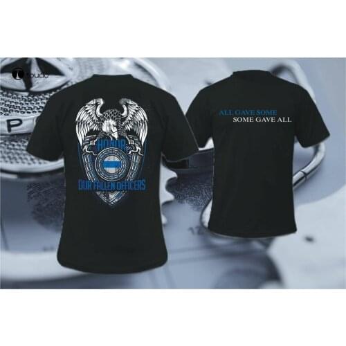 Honor Our Fallen Officers Thin Blue Line Flag Police Lives Matter T-Shirt Usa