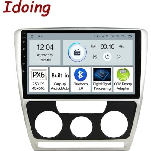 Idoing PX6 Car Android Carplay Auto Radio Video Player For Skoda Octavia 2 A5 2008-2014 GPS Navigation Head Unit Plug And Play