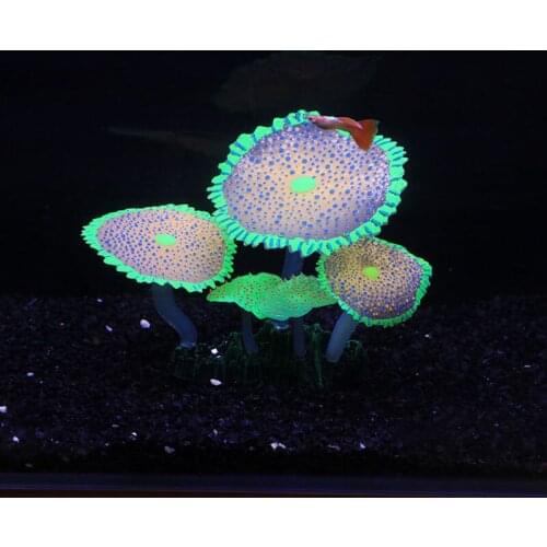 Artificial Silicone Water Plant Grass Plants for aquarium Fluorescence Carpet coral Aquarium decoration fish tank accessories