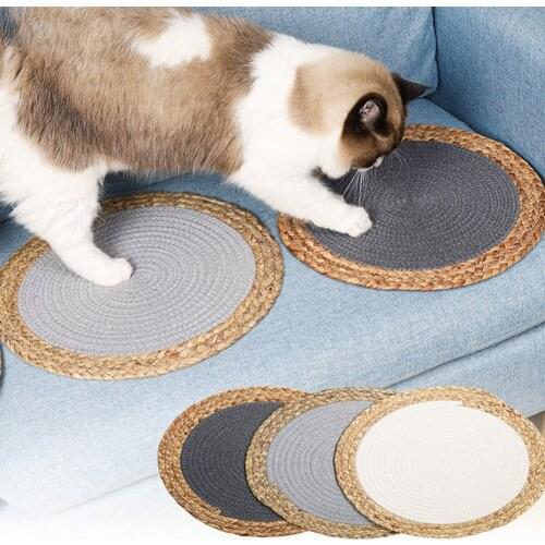 Wear Resistant Cat Scratcher Mats Knitted Pet Kitten Grinding Claw Cushion