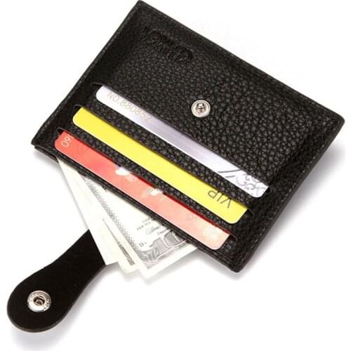 Small Fashion Credit ID Card Holder Slim Leather Wallet With Coin Pocket Man Money Bag Case For Men Mini Women Business Purse