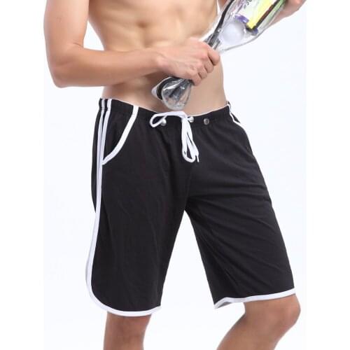 Brand Man Cotton Boxer Shorts Summer Breathable Short Sweatpants Black Mans Casual Short Fitness Solid Color Homewear Trousers
