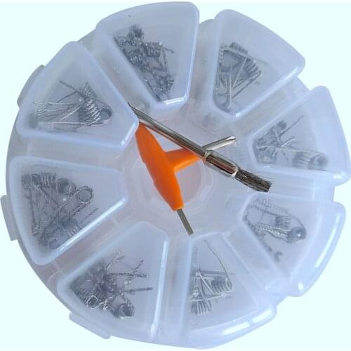 8 in 1 Clapton Coil platte twisted Mix twisted Fused clapton Alien Clapton Premade Coil t-type screwdriver cleaning brush
